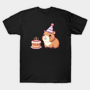 Happy Birthday Hamster T-Shirt T-Shirt